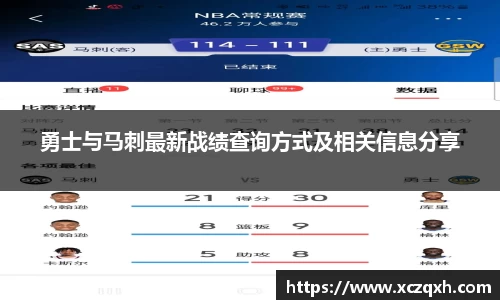 勇士与马刺最新战绩查询方式及相关信息分享
